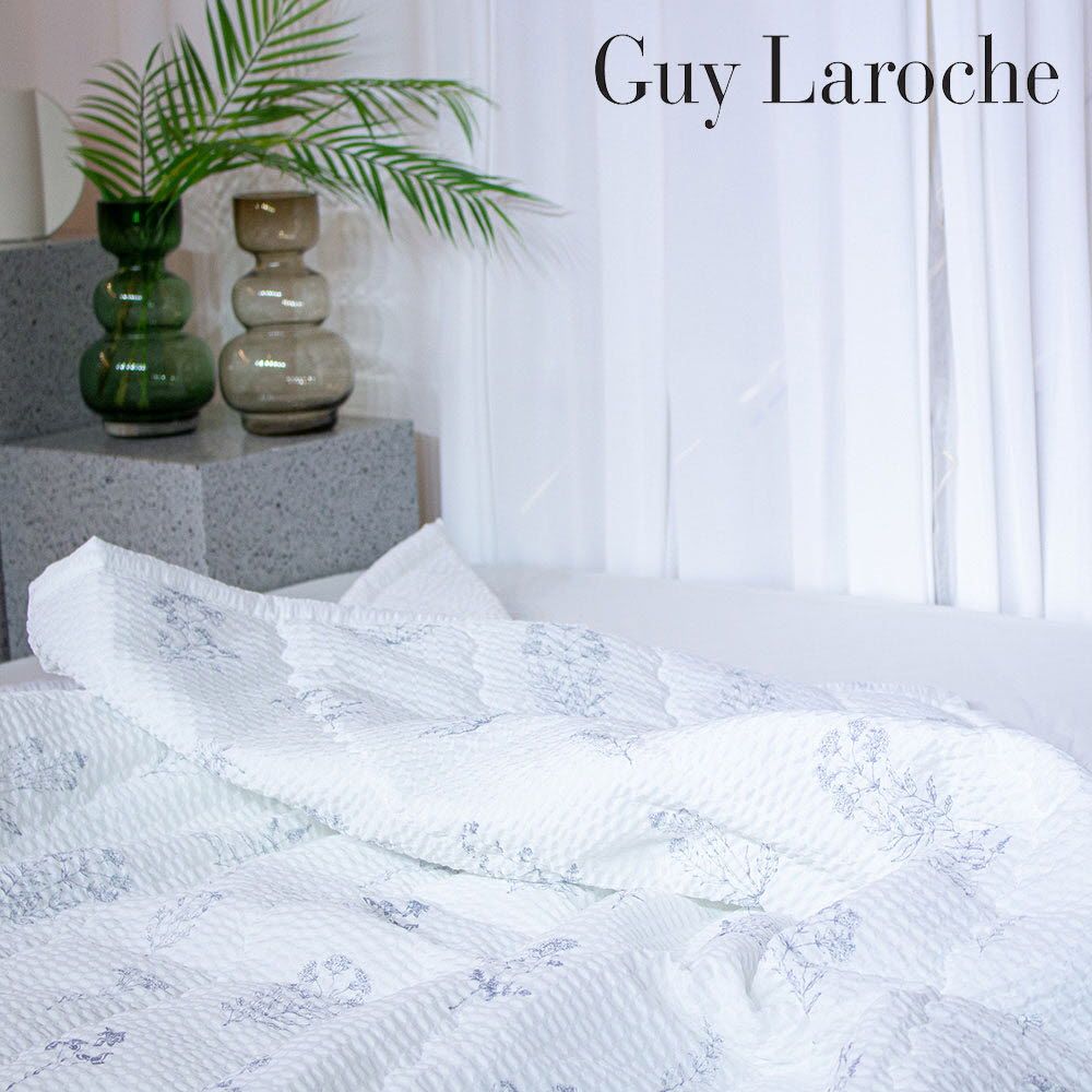 Guy Laroche Premium Seersucker Cooling Comforter Embossed Breathable Summer Bedding Lightweight & Quick-Dry _ Made in Korea